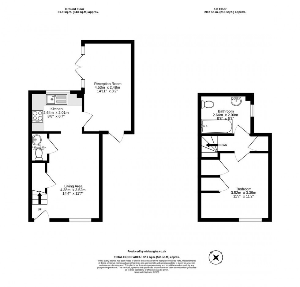 Floorplan for Station Cottages, Long Hanborough, Witney